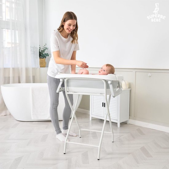Opvouwbaar Babybad met Standaard - Compleet Set met Thermometer en Zitje - Geschikt van 0 tot 3 Jaar van Merkloos — afbeelding 3