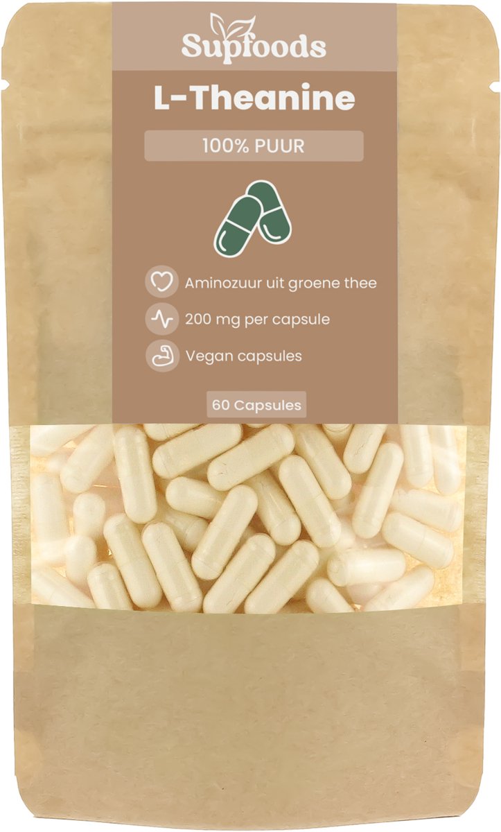 L-Theanine Capsules 200 mg - 60 Capsules - Groene Thee Extract - Dagelijkse Dosering