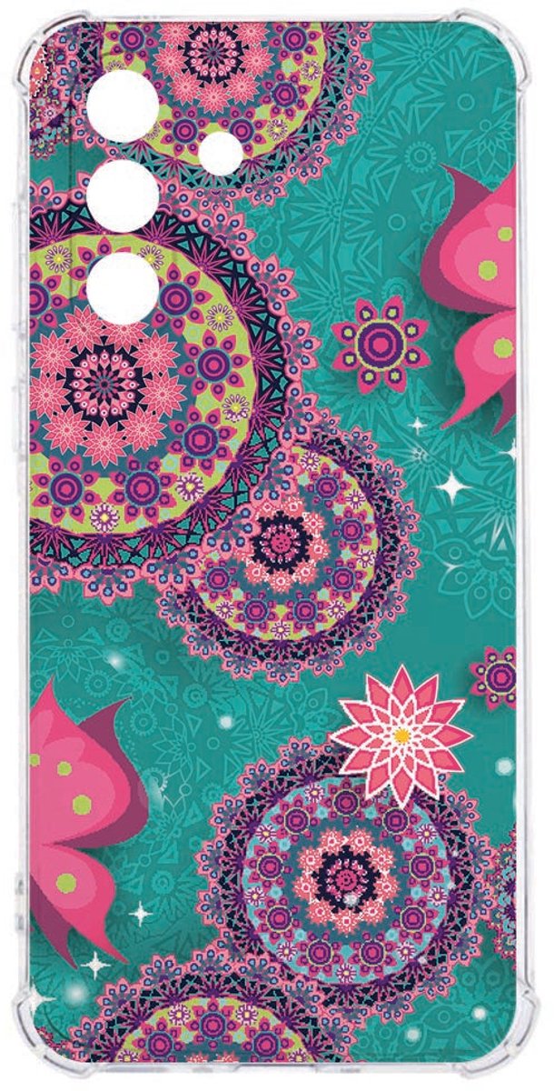 Samsung Galaxy A57 Softcase Cirkels en Vlinders Shockproof