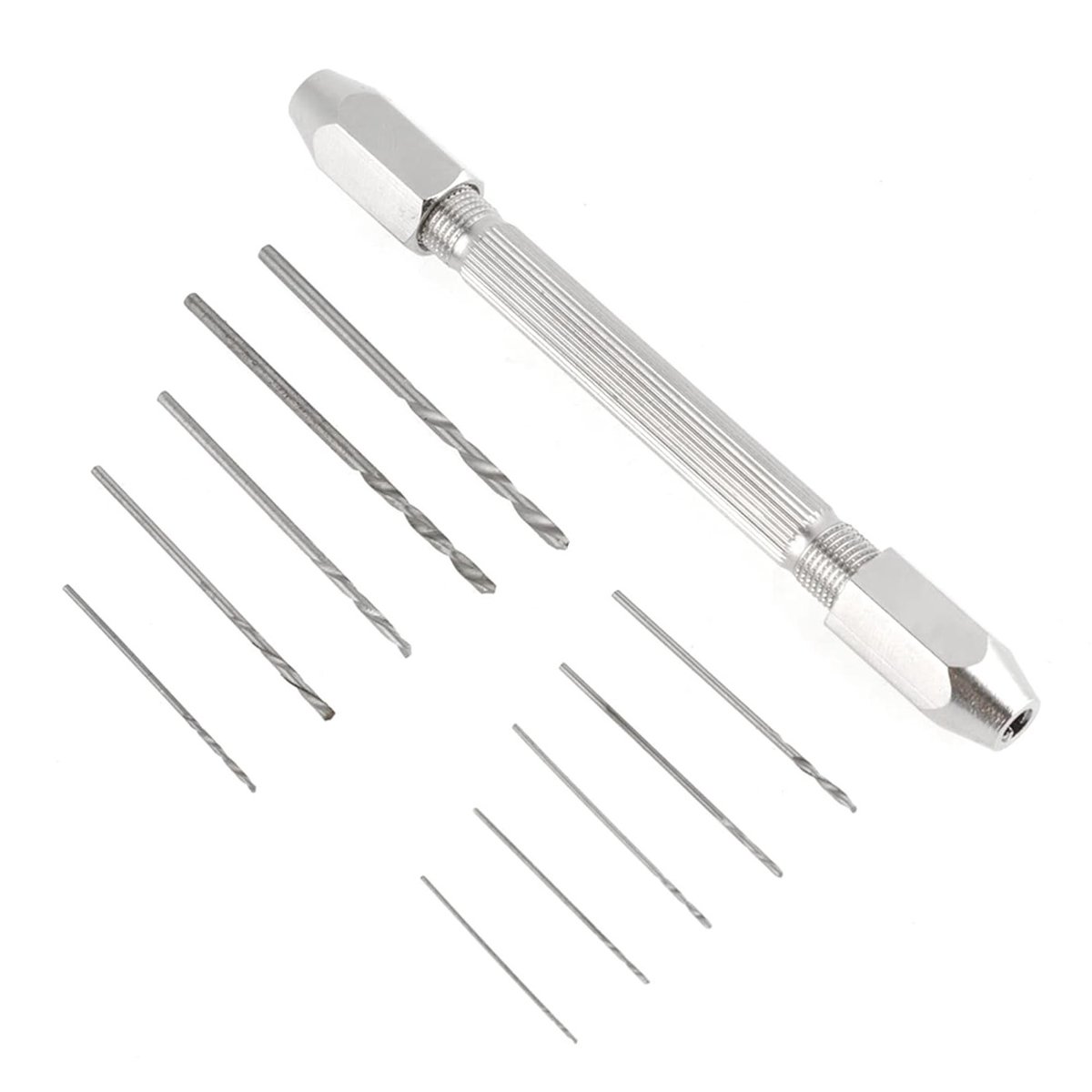 Dubbelzijdige Pin Vice met 10 Micro Boortjes voor Sieraden en Horloge Reparatie - Precisie Gereedschap voor Hobbyisten en Professionals