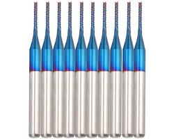 Carbide Freesbits voor CNC Router - Set van 10 Stuks voor Precisie Graveren en Bewerken van PCB's - 3.17mm en 1.0mm Maten