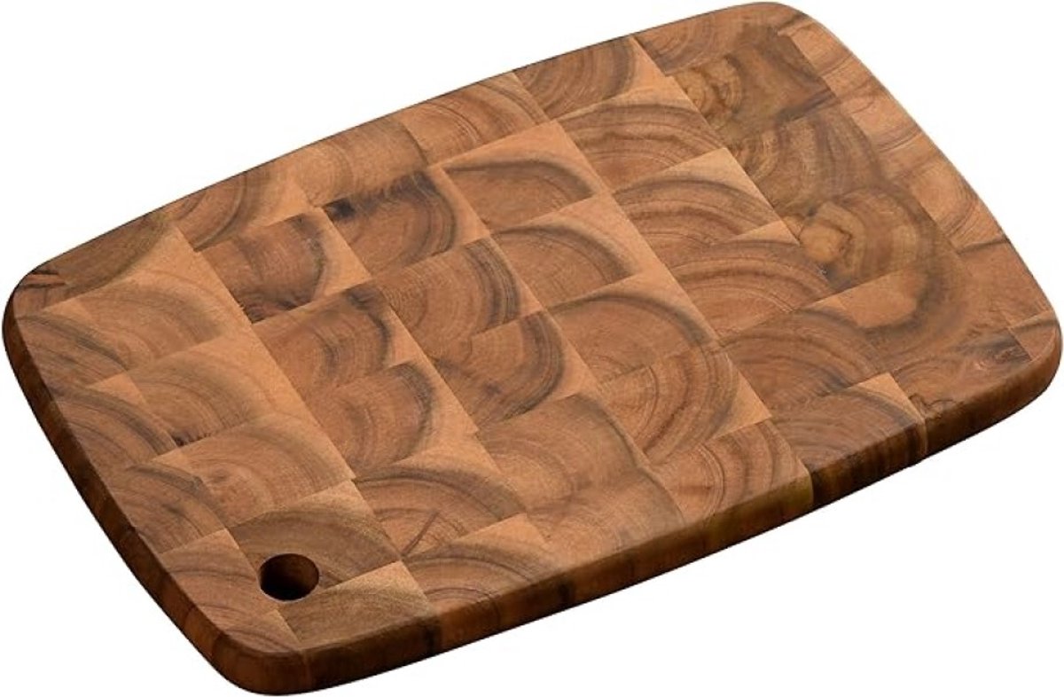 Professionele Snijplank Acaciahout 32x22 cm met Ophanggat - Duurzaam Houten Serveerplank