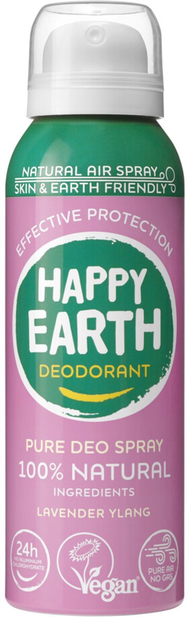 Happy Earth 100% Natuurlijke Deodorant Natural Air Spray Lavender Ylang - 100 ml