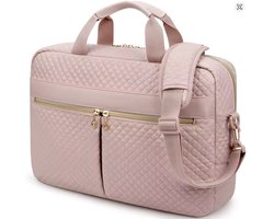 17 inch Laptop Tas Roze – Waterdichte Handtas & Schoudertas – Unisex Aktetas voor MacBook, HP, Dell, Asus, Huawei – PVC Laptop Sleeve met Rits