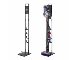 Stofzuiger Standaard Geschikt voor Dyson V6 V7 V8 V10 V11 V15 – Vrijstaande Houder met 4 Haken – Zonder Boren – Metaal – Zwart