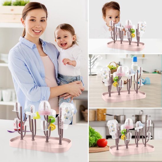 Flessenafdruiprek Babyflessen Droogrek - Sneldrogend & Hygiënisch - BPA-vrij & Afneembaar Druiprek - Compact & Ruimtebesparend - Voor Babyflessen, Spenen & Bekers - Flessendroger, Droogrek Baby van Merkloos — afbeelding 2