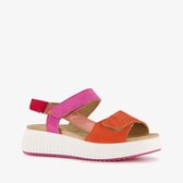 Hush Puppies suède dames sandalen oranje roze rood - Maat 40 - Echt leer - Uitneembare zool