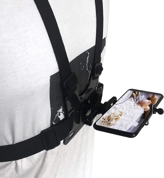 Draagbare Borstband voor Mobiele Telefoon, Universele Bevestiging met Clip voor Foto's, Stabiele en Betrouwbare Steun voor Actiefoto's en Video's — afbeelding 2