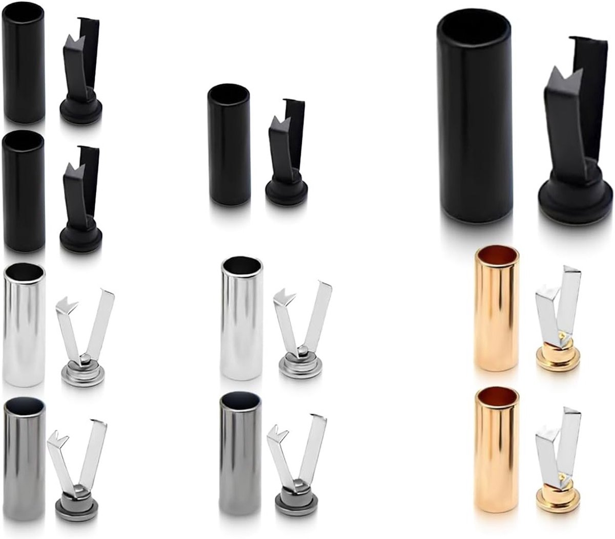 10 Pairs Laces met Metalen Cord Stoppers, Accessoires voor DIY Ontwerpen in Drie Kleuren, 6mm Diameter