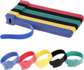 100 stuks - Kabelbinders - Kabel Organiser - 12*150mm - Herbruikbare Kabelbinders - Kabelmanagement - Klittenband - Cable Straps - Kabelorganizer - Bureau Accessoires - Elektrische Kabelbinders - Organizers voor Opladers - Multicolor