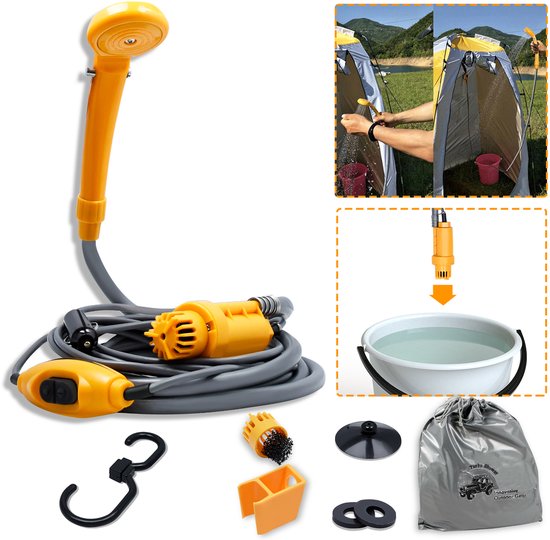 YAOBLUESEA Douche de camping avec pompe, kit de douche de camping