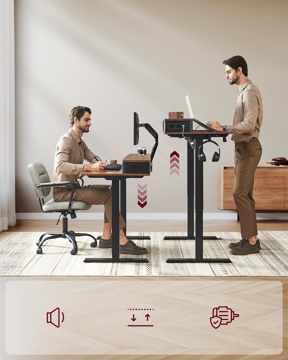 VASAGLE - Zit Sta Bureau - 140 x 60 cm thumbnail 6