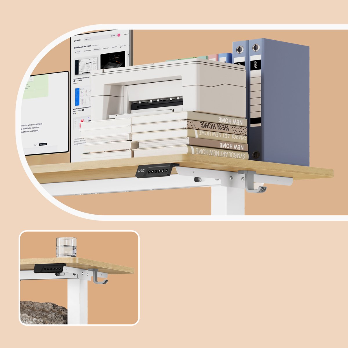 VASAGLE VASAGLE Elektrisch Zit-Sta Bureau - afbeelding 5
