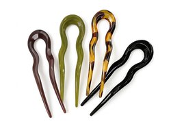 Gekleurde acryl haarpin U vorm haarspeld set 4 delig dames haaraccessoire voor opsteekkapsels en knot minimalistisch ontwerp