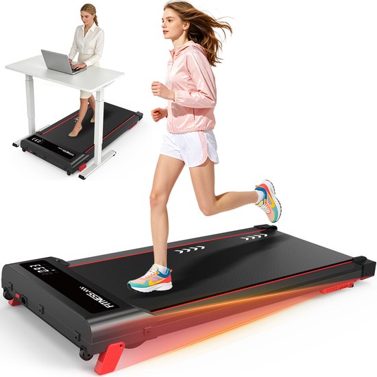 MettleMatic 2 in 1 Loopband voor Thuis en Op Kantoor 4% Helling -Walking Pad Treadmill- 2,5 PK Motor 1.0-6.0km/u - Afstandsbediening & LED Display