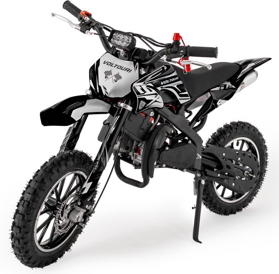 VOLTOURI CR49-E-BLACK Mini Cross 49cc – Benzine Offroad Kinder Motor Zwart