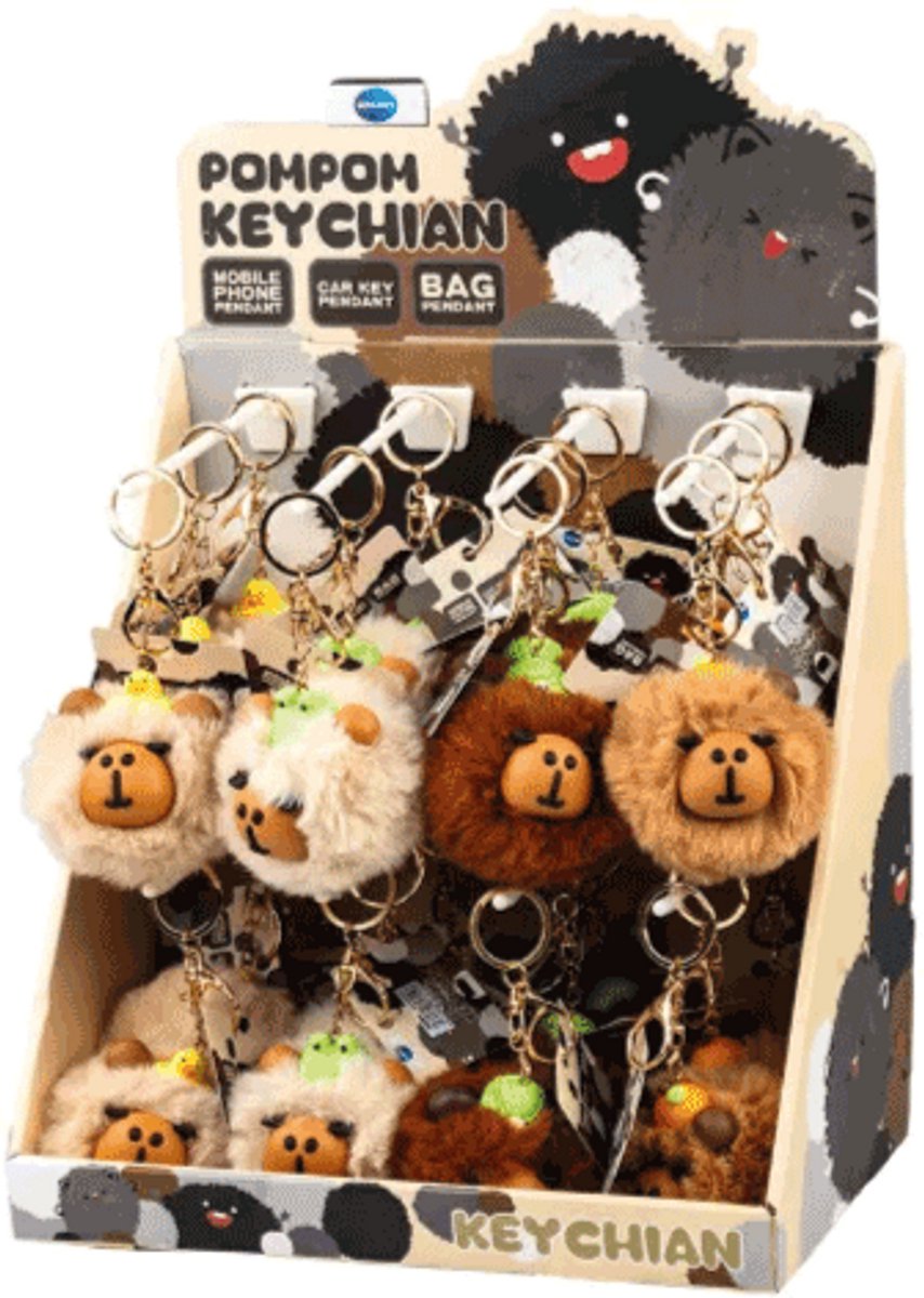 Centrum pluche sleutelhanger Capybara 24 stuks accessoire.