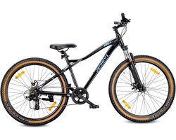 VERDANT SHRED Mountainbike 27.5", MTB-fiets voor dames en heren, fiets 27.5 inch - aluminium frame, schijfremmen, 7 versnellingen - Zwart