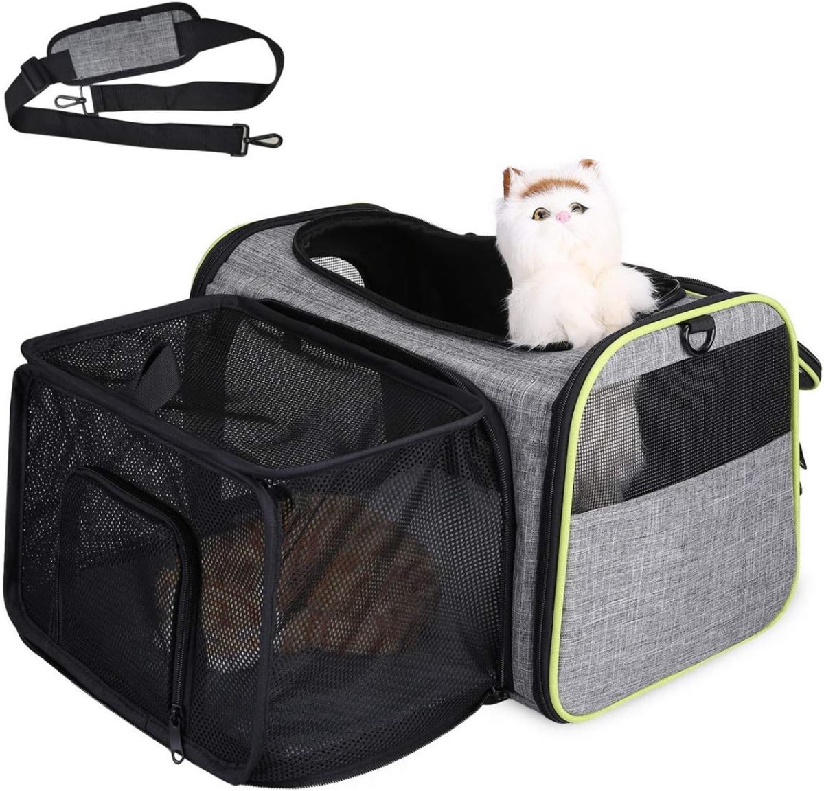 VIN® Honden Draagtas - Draagzak - Hondentas - Draagzak Hond Tot 7 kg – Dierendraagtas - Hondendraagzak – Met Schouderriem - 43 x 28 x 28 cm - Zwart