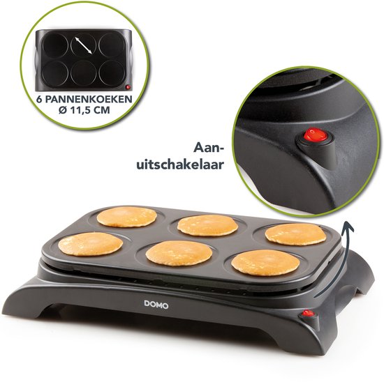 DOMO DO8709P Family Crêpes - Crepe maker - Pannenkoekenplaat - 6 Personen — afbeelding 3