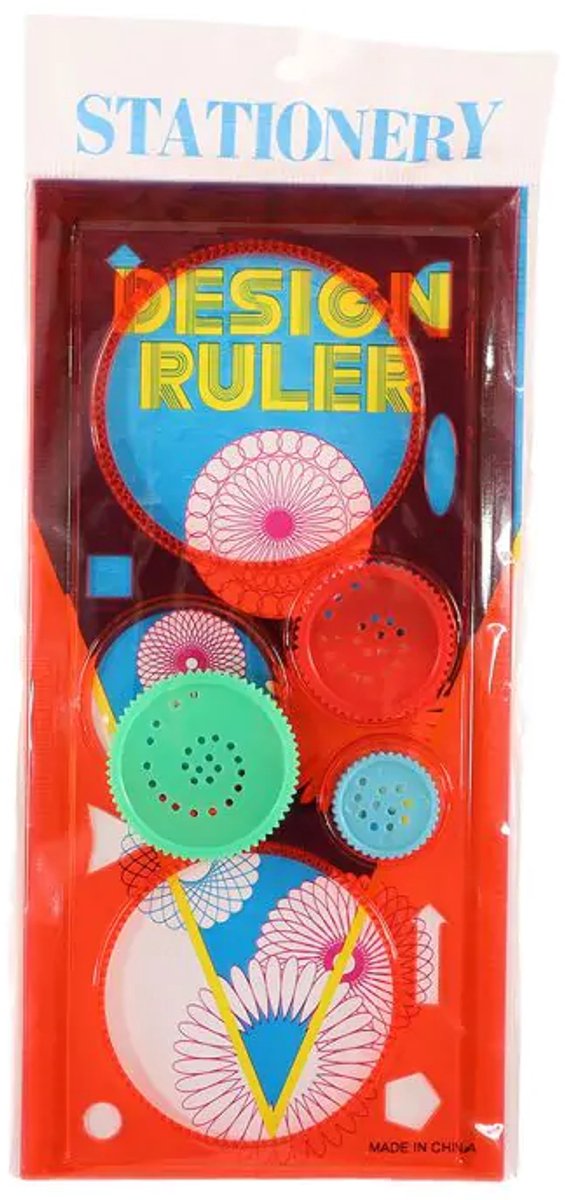 Spirograaf Rood - Spiral Art Design Set - Creatieve Liniaal met Tandwielen - Tekensjablonen voor Kinderen - Tekenset