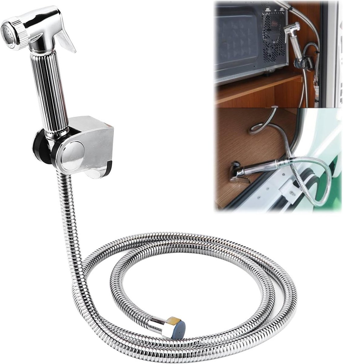 Handheld Doucheset met 1.5m Slang en Waterdichte Douchekop voor Buiten, Camper, Caravan en