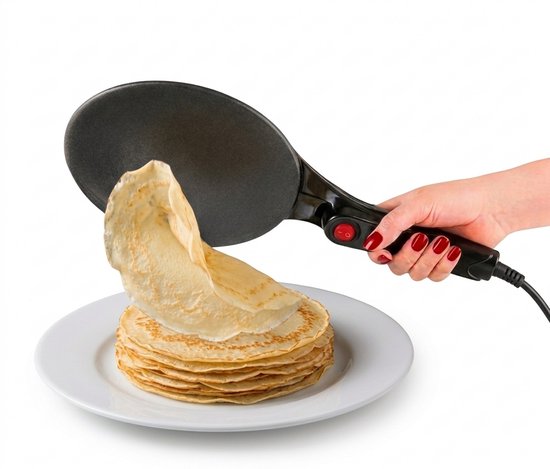 Homestar Elektrische Pancake Maker, Pannenkoeken Maker & Crêpes Maker incl. Mengkom & Garde - 20cm - 700W — afbeelding 5