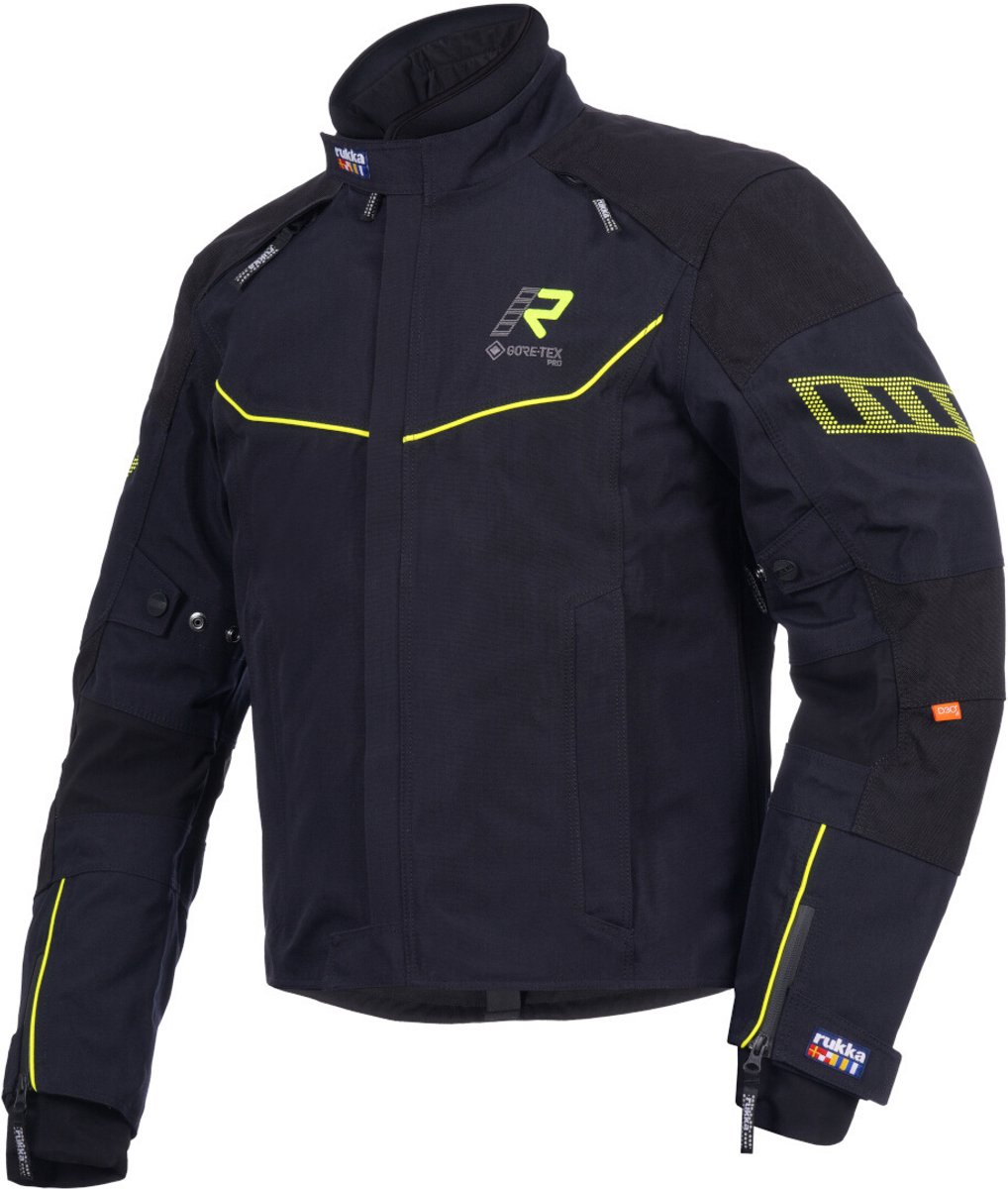 Rukka Armagate Zwart Geel Textiele Motorjas - Jas