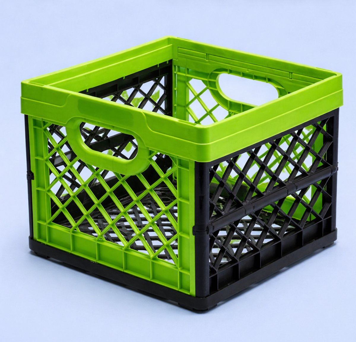 Tontarelli krat - 1 stuk - groen/zwart - 25 liter