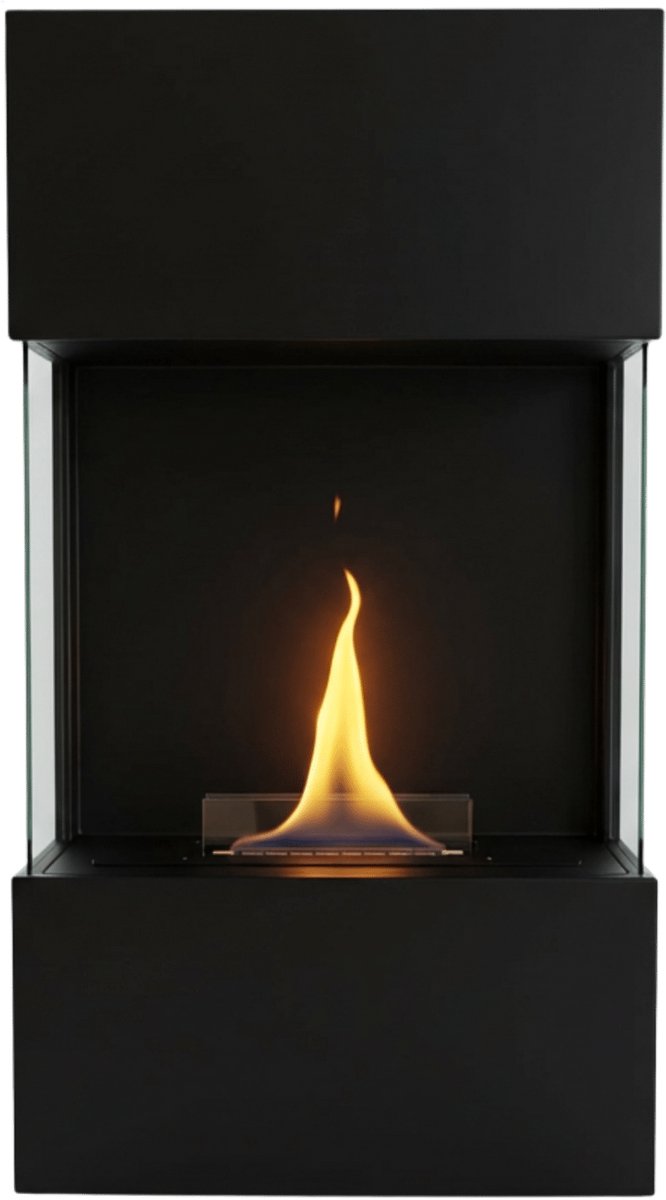 Tenderflame Indie Wandhaard – Zwart – Sfeerhaard Binnen – Tenderfuel – Bio-Ethanol Alternatief – Rookvrij, veilig, schoon en geurarm