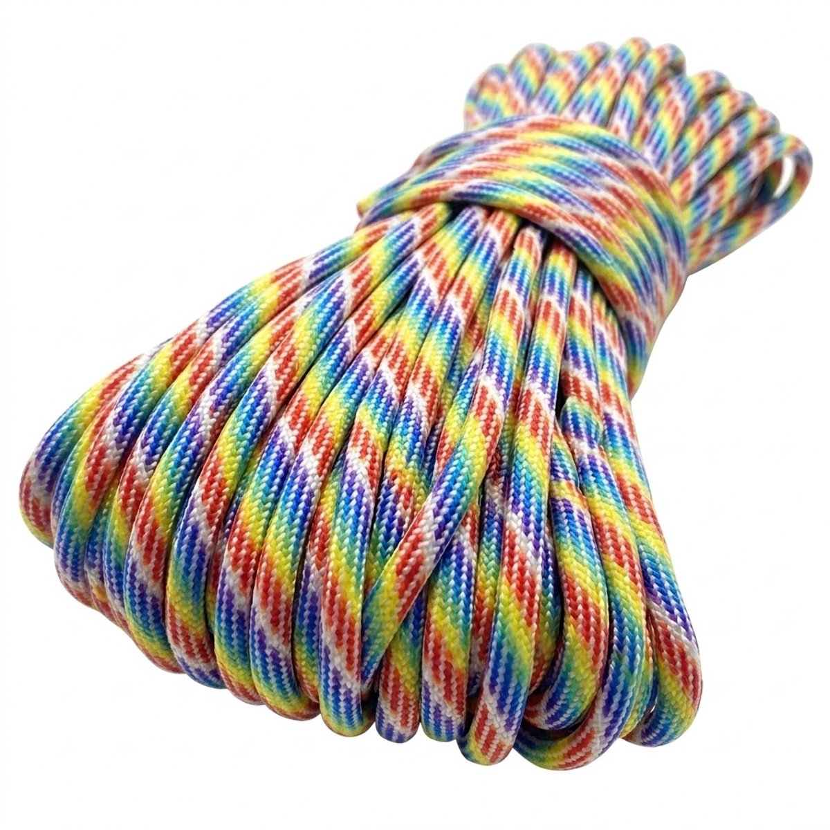 Multicolor gevlochten koord 16 meter dik touw kleurrijk patroon voor armband maken knutselen en sleutelhangers stevig nylon koord