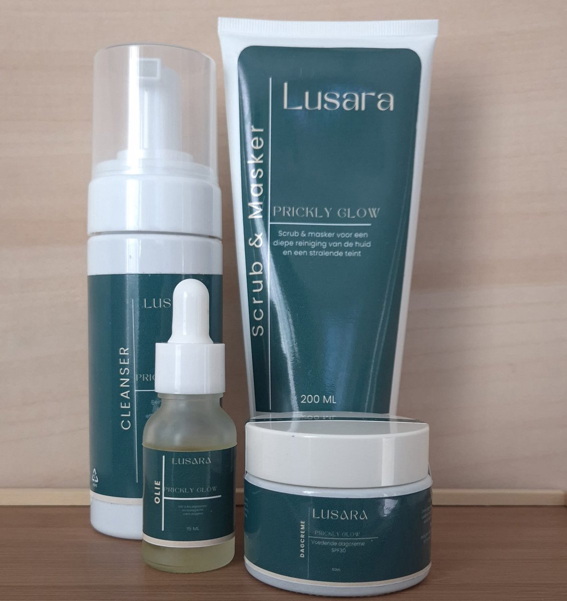 Lusara Complete Natuurlijke Gezichtsverzorgingsset – Reinigen, Zuiveren, Voeden & Hydrateren (4-stappen routine).