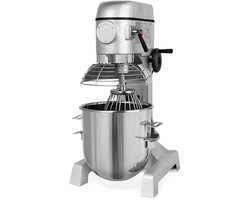 VERTES Professionele deegkneder, deegmachine met planetaire mengarm, inhoud 30 l, roestvrijstalen mengkom, mengblad, deeghaken en garde, 3 snelheden: 142, 234 en 429 rpm