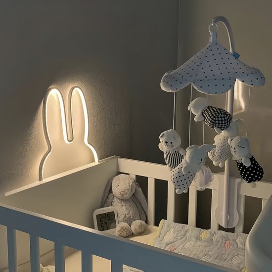 Konijn Nachtlamp LED - Wandlamp - Zonder Boren - Dimbaar - Warm Wit - Baby Kinder Kamer van Gogomini — afbeelding 5
