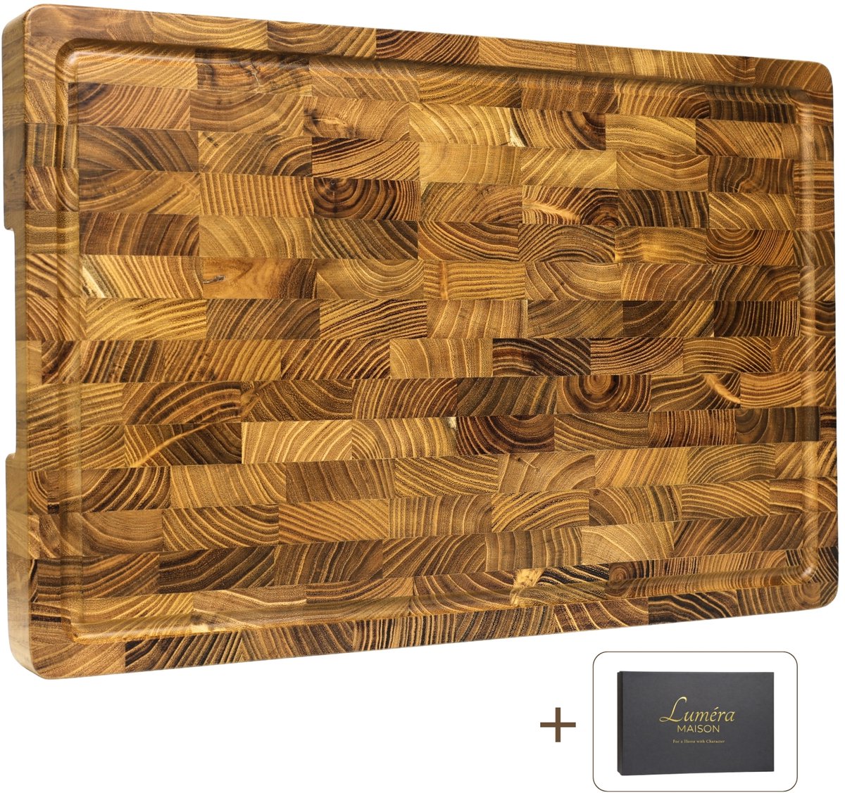 Luméra Maison – Houten Snijplank Teak – 45×30×4 cm – Kopshout Hakblok