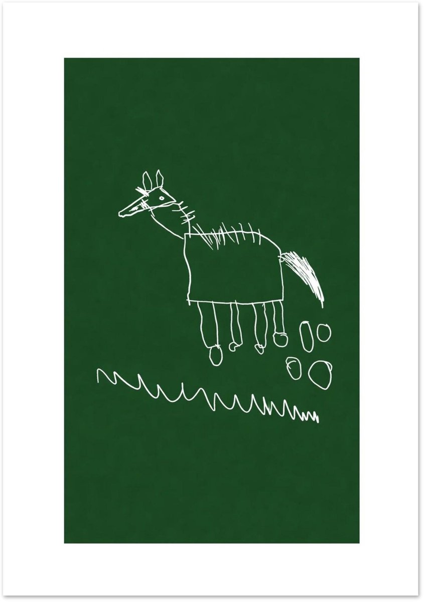 Paarden Kinder Poster | Vrolijke dieren wanddecoratie - A2 Formaat 42x59,8