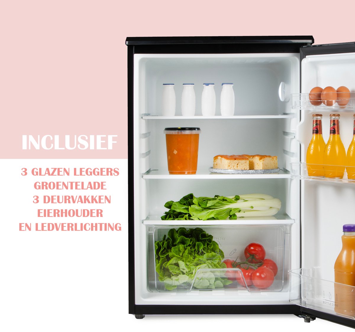 PRIMO PR198FR Koelkast Tafelmodel - Kleine Koelkast - 131L - 35 dB Stil - Energielabel C - Zwart — afbeelding 7