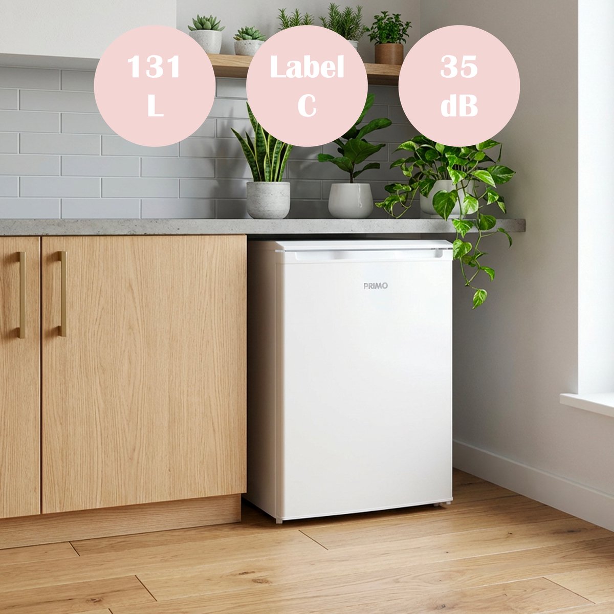 PRIMO PR197FR Koelkast Tafelmodel - Kleine Koelkast - 131L - 35 dB Stil - Energielabel C - Wit — afbeelding 4