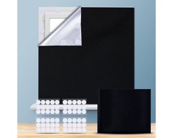 100% Blackout Rolgordijn 300 x 145 cm voor Raam, Slaapkamer en Babykamer, Inclusief 30 Plakstrips, Eenvoudig Te Bevestigen en Verwijderen Zonder Boren