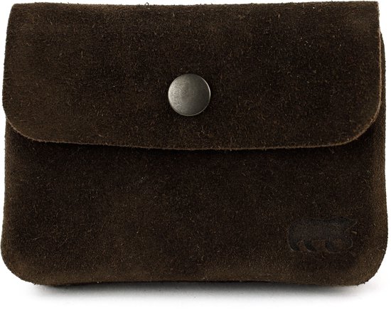 Bear Design Pietje Suede Leren Portemonneetje - Bruin