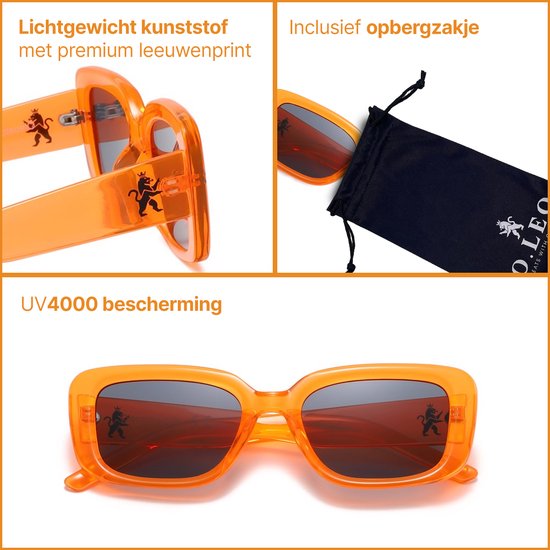 O.Leo - Oranje zonnebril - Koningsdag bril met leeuw - Dames & heren - UV400 bescherming van Merkloos — afbeelding 3