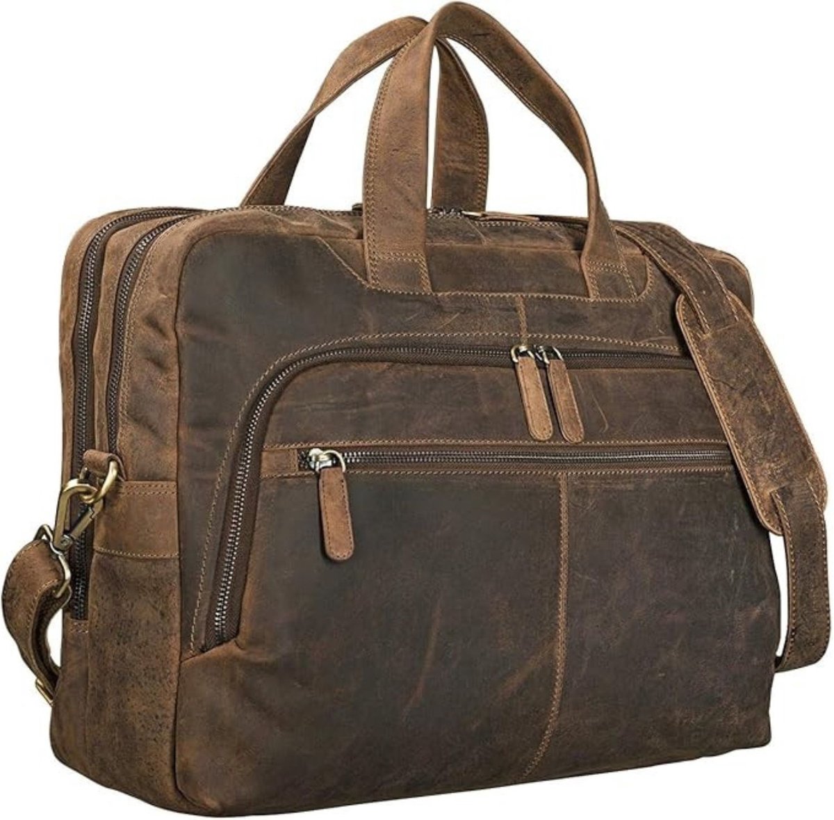 Leren Laptoptas - Laptoptas - Leren Tas - Luxe Leren Laptoptas - Werktas - Schoudertas - Business Tas - Leren Business Tas - 15.6 inch - Bruin - van Imperatoris