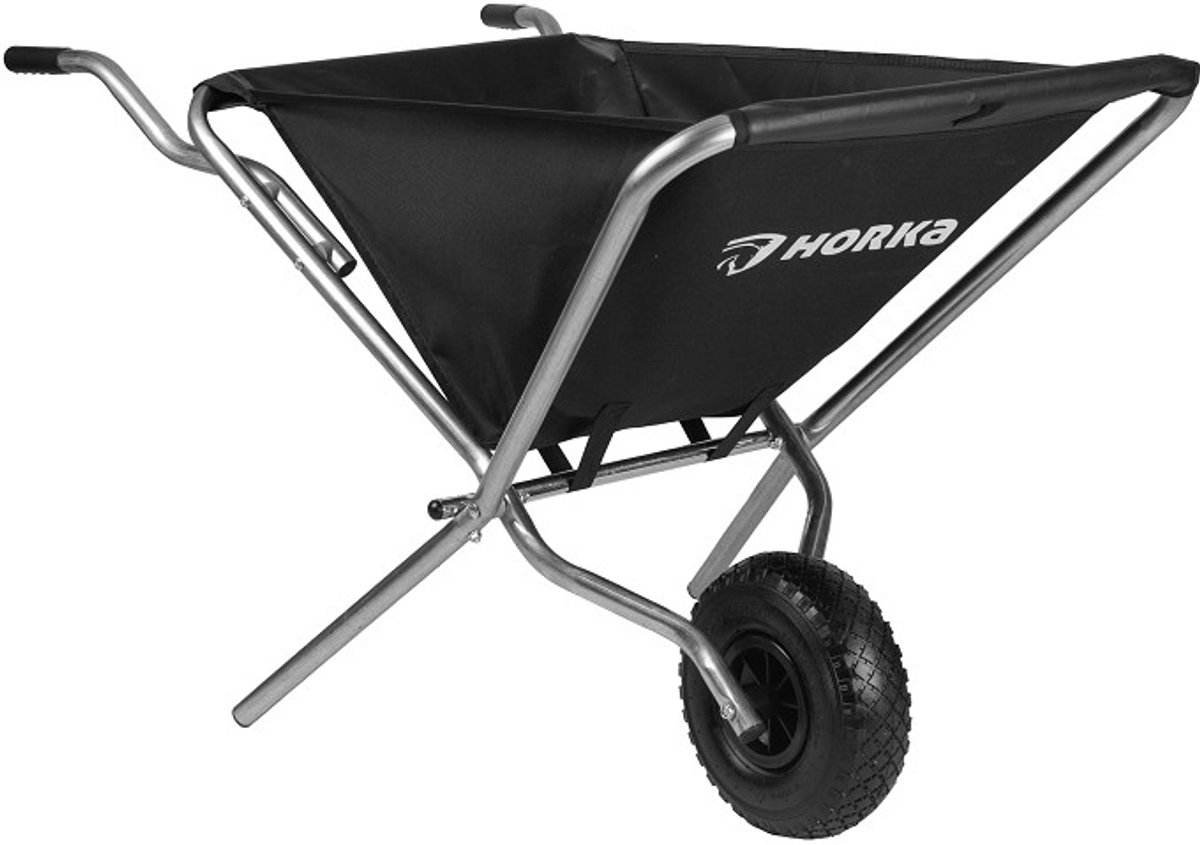 Bol.com Horka - Kruiwagen Opvouwbaar - Luchtband - Inhoud 45 Liter - Laadvermogen 30 kg - Zwart aanbieding