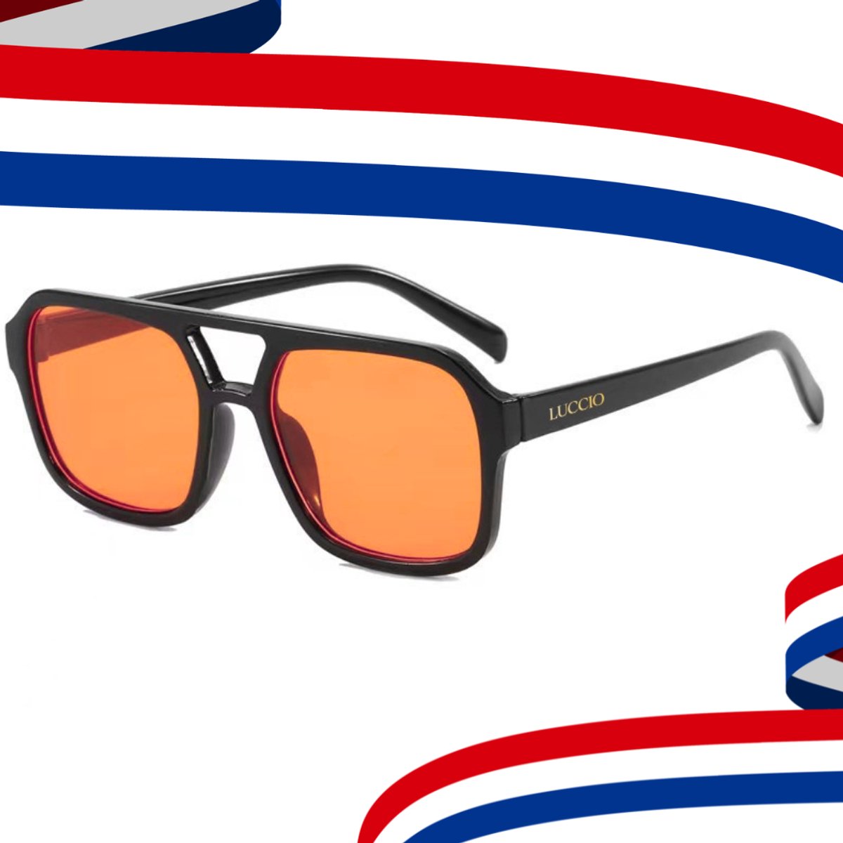 Koningsdag bril - WK 2026 - Oranje bril - Koningsdag accessoires - Retro bril - Mode bril - Festivalbril - Technobril - Rave bril - Festival zonnebril - Zwart - Vintage - Koningsdag - Kingsday