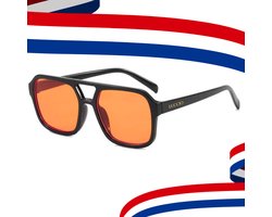 Koningsdag bril - Oranje bril - Koningsdag accessoires - Retro bril - Mode bril - Festivalbril - Technobril - Rave bril - Festival zonnebril - Zwart - Vintage - Koningsdag - Kingsday