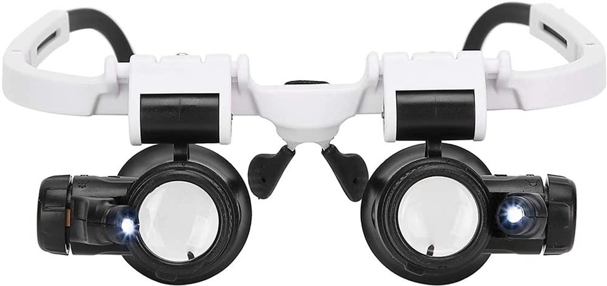 Winkel1 - Head Wearing Magnifier - LED Licht - 8X 15X 23X Vergrootglas - Zwart - Ideaal voor Lezen en Handwerk - Geschikt voor Tattoo en Juwelier W...
