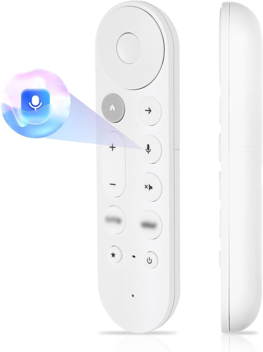 Voice Remote Vervanging voor Google TV Chromecast Streaming Speler met Zoemer en Sneltoetsen