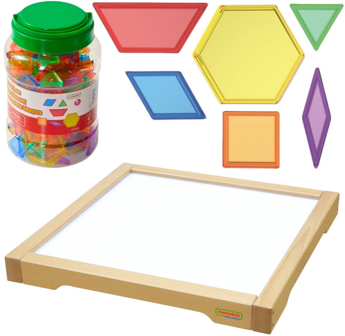 Masterkidz Led Sensory Box Paneel + Montessori Mozaïekblokken 140 St. - UNI