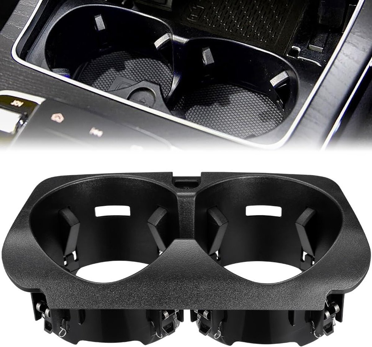 Cup Holder voor Mercedes W205 en W213, Geschikt voor C-Class en E-Class, Zwart, Hoogwaardige Center Console Accessoire