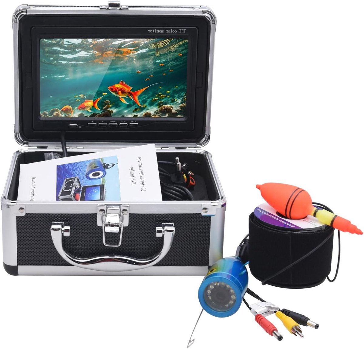 18.8 cm Onderwater Camera met LCD Scherm en HD 1080P voor Vissen, IJsvisserij en Bootgebruik - Waterdicht en Verkrijgbaar in 15/30/50m Kabel